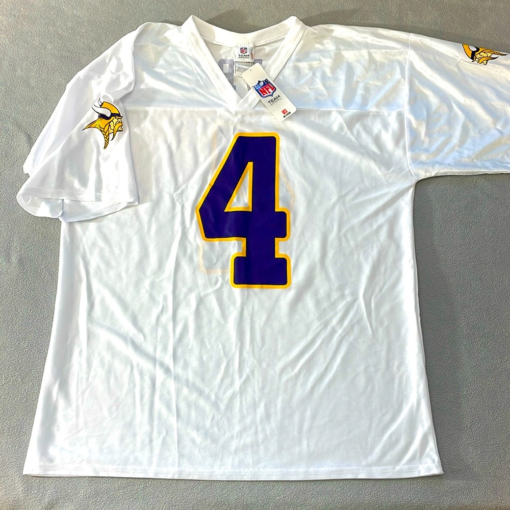 NFL Favre 4 MN Vikings Brett Favre Minnesota Jersey Mens Size L White New